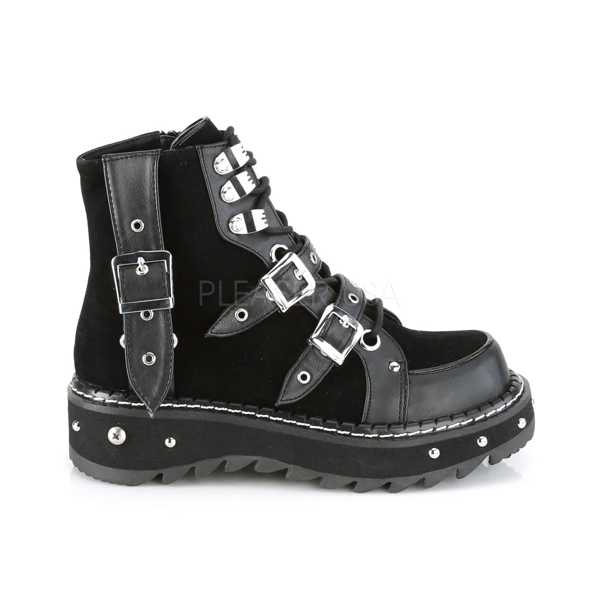 1 Inch Platform LILITH-278 Black Vegan Leather