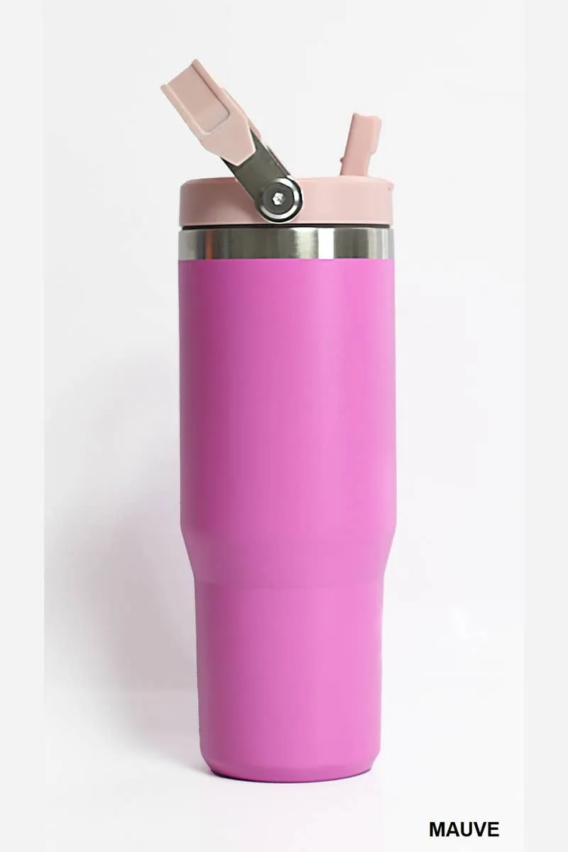 30oz Stainless Steel Flip Straw Tumbler