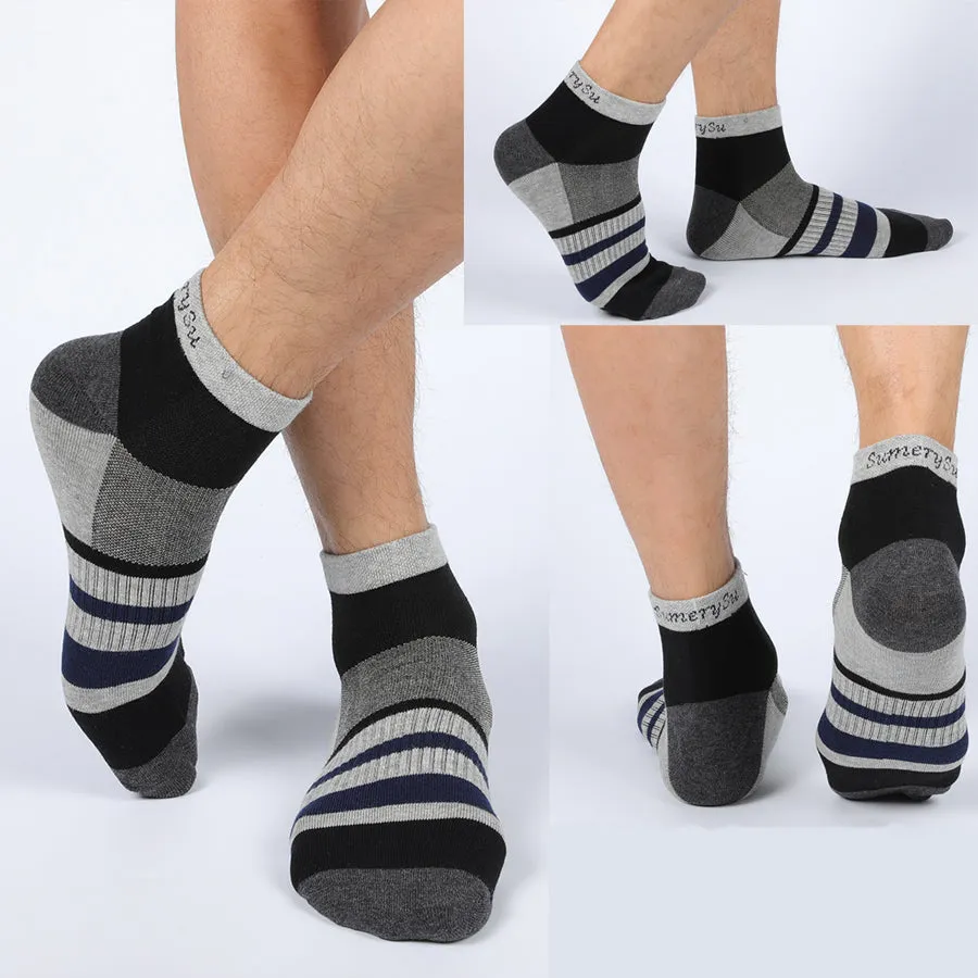 5 Pairs Lot Running Cotton Casual Combed Outdoor Ankle Socks for Men