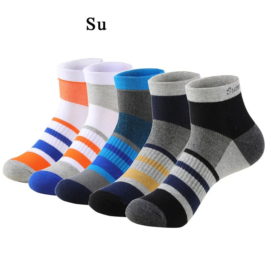 5 Pairs Lot Running Cotton Casual Combed Outdoor Ankle Socks for Men