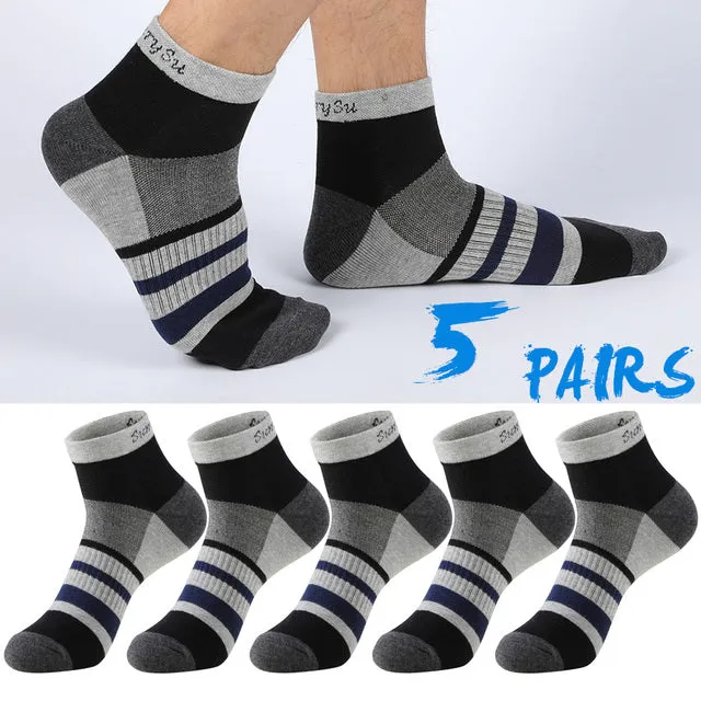 5 Pairs Lot Running Cotton Casual Combed Outdoor Ankle Socks for Men