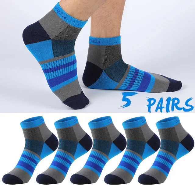 5 Pairs Lot Running Cotton Casual Combed Outdoor Ankle Socks for Men