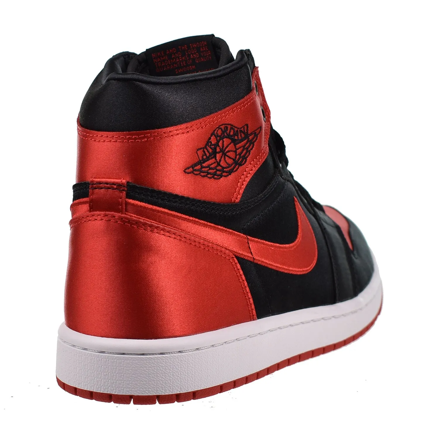 Air Jordan 1 High OG Satin Bred Women's Shoes Black/Red