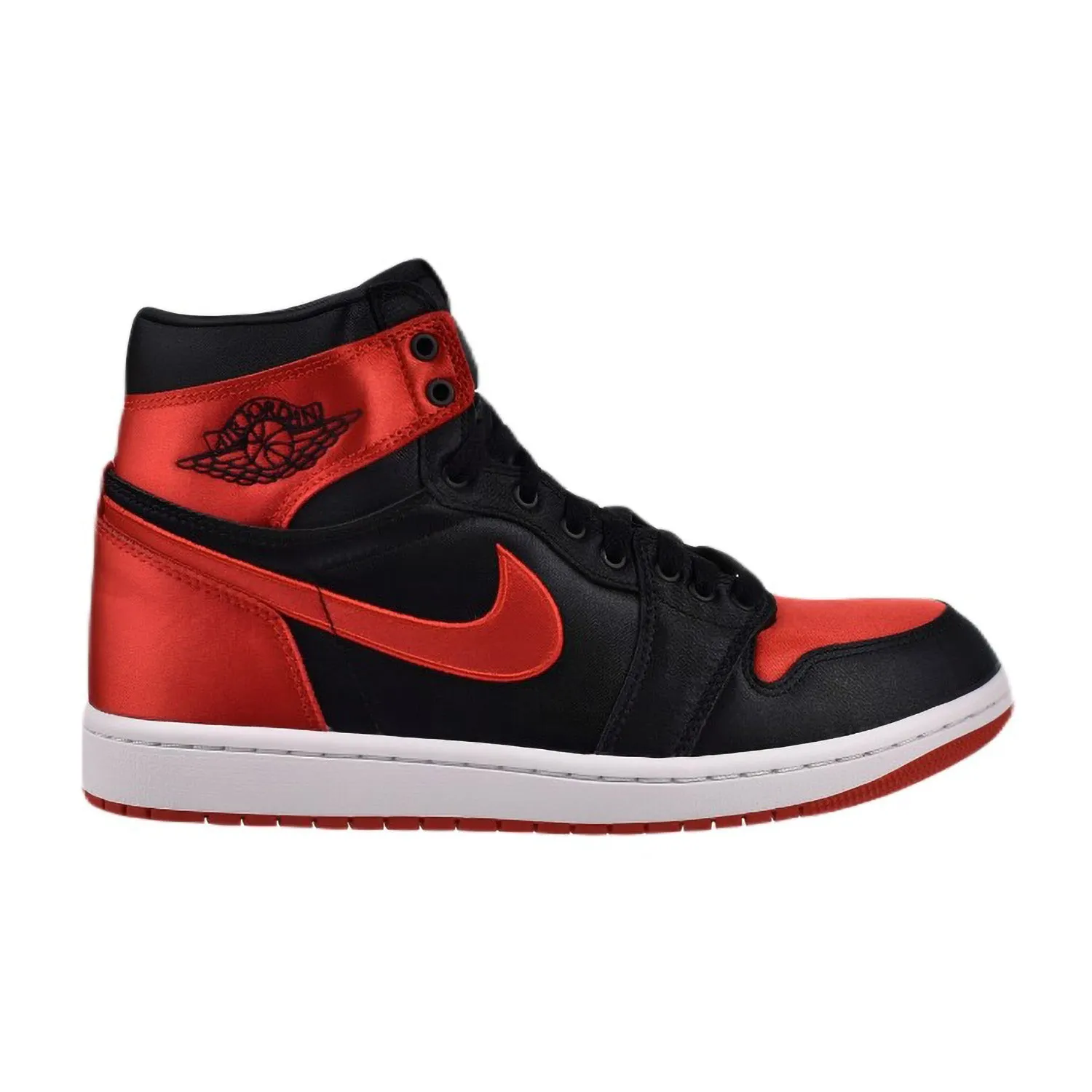 Air Jordan 1 High OG Satin Bred Women's Shoes Black/Red