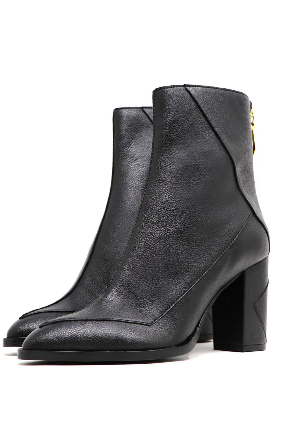 Almasi Black Vegan Apple Leather Boots