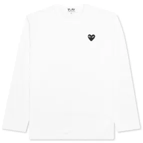 Black Emblem L/S T-Shirt - White