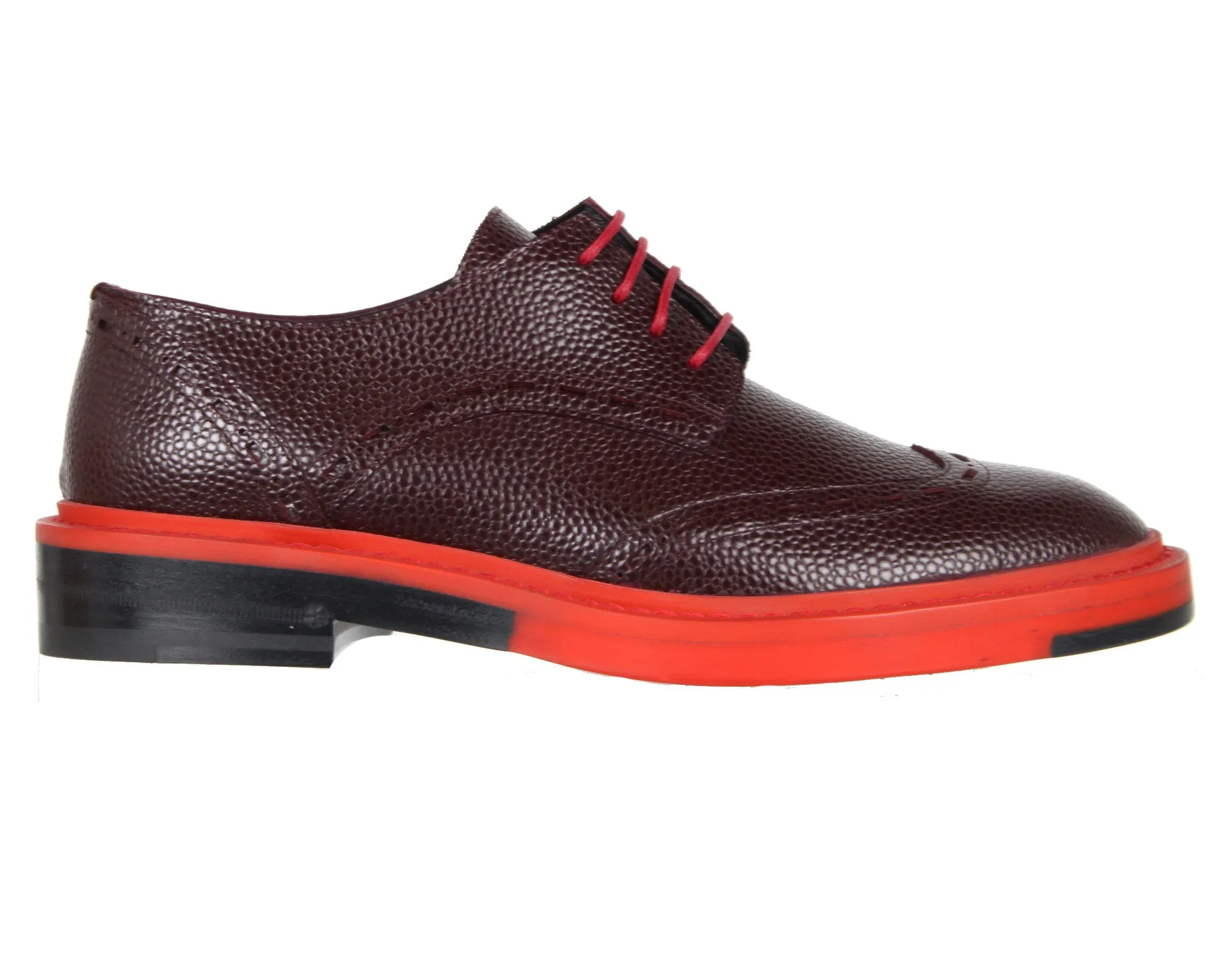 Brogue Bi-Colour Caviar Grain, Cherry