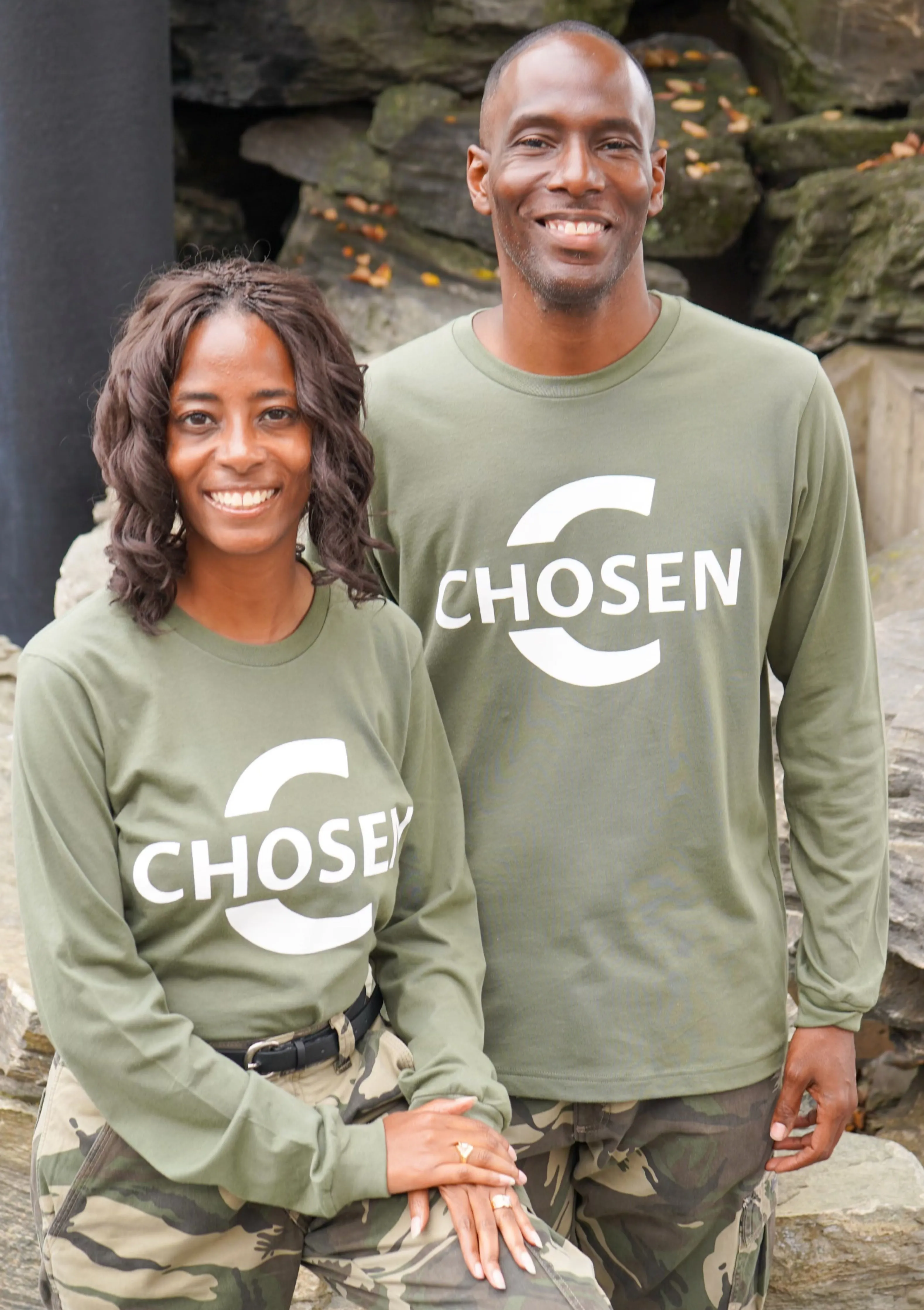 Chosen Long Sleeve T-Shirt Green and White