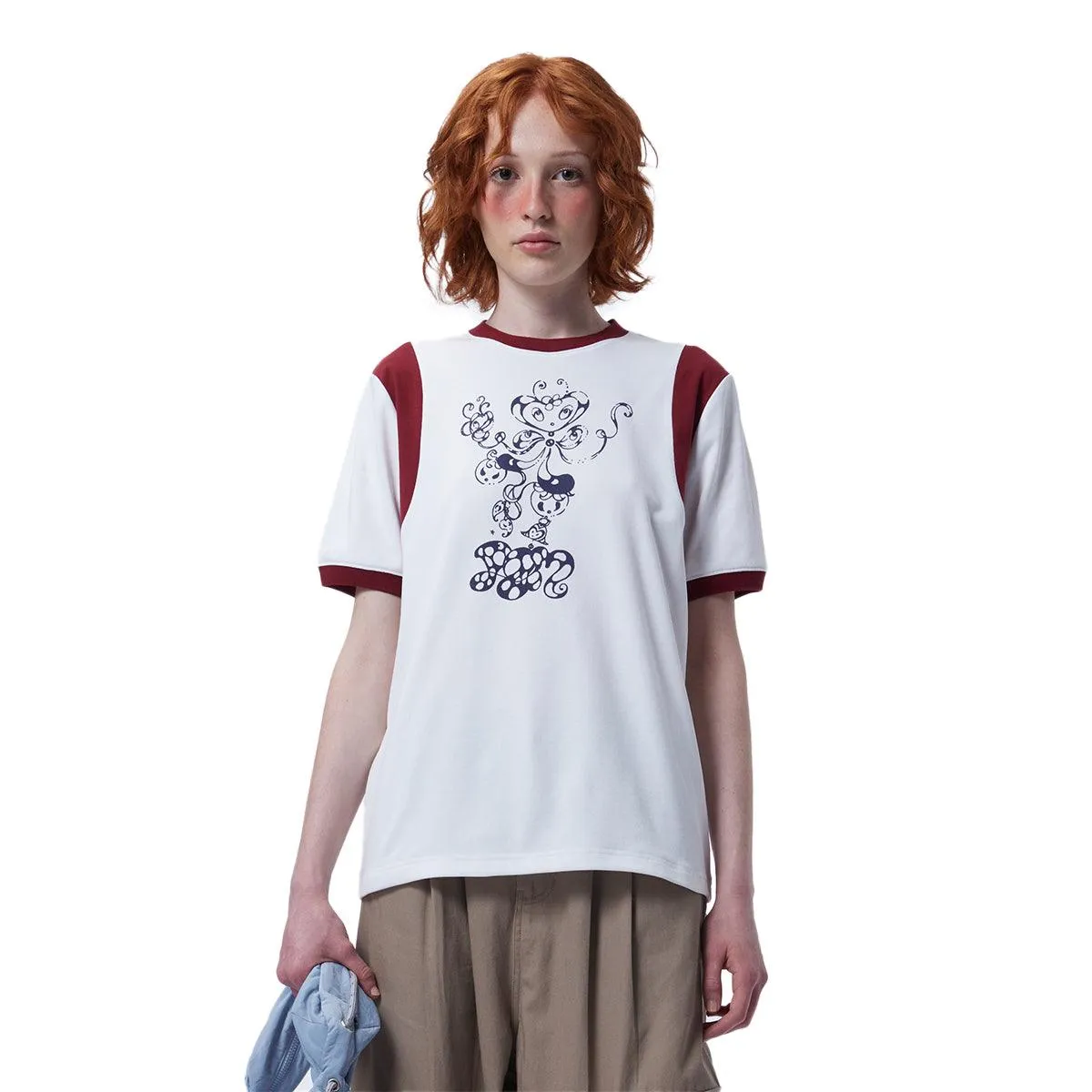   Coco Star Ringer Tee 'White Garnet'