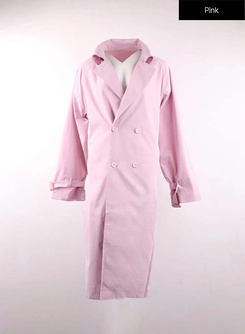 Collared Pocket Trench Coat with Belt OF406