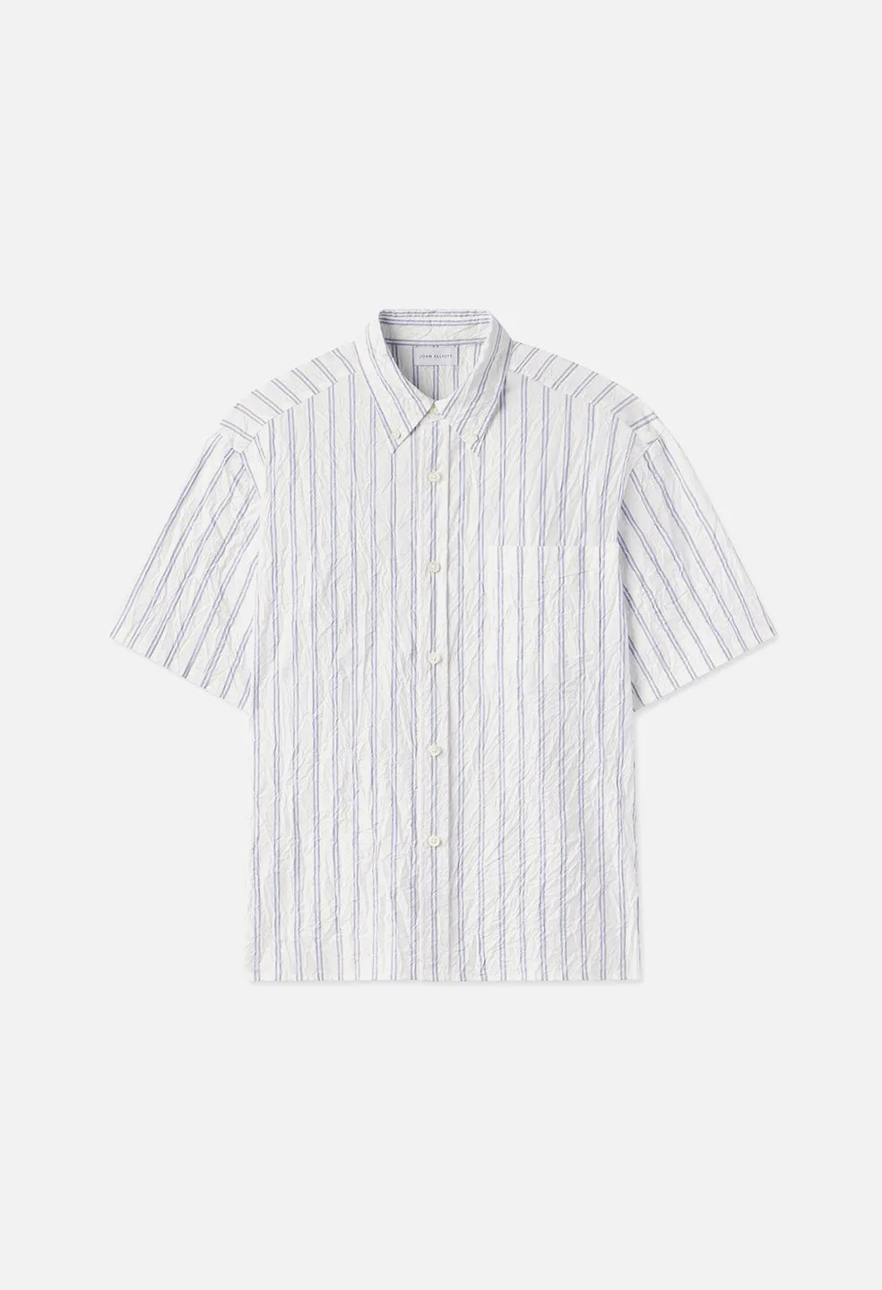 Crinkled SS Shirt / White X Blue