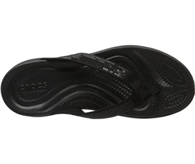 Crocs Capri V Sequin women's flip-flop sandal 204311 001 black