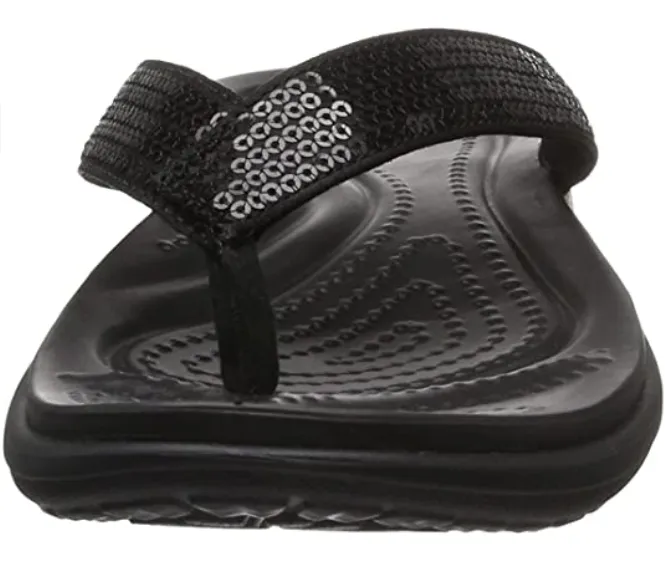 Crocs Capri V Sequin women's flip-flop sandal 204311 001 black