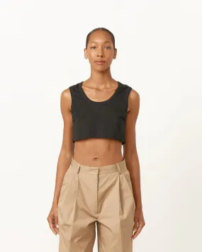 Cropped Tank Top in Black