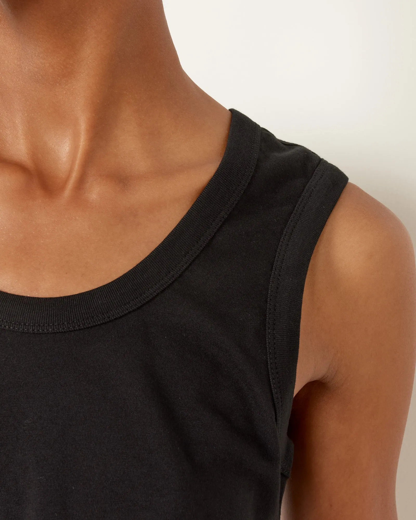 Cropped Tank Top in Black