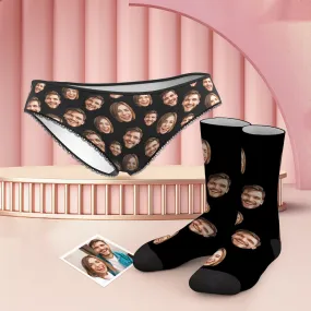 Custom Face Funny Panties And Socks Set