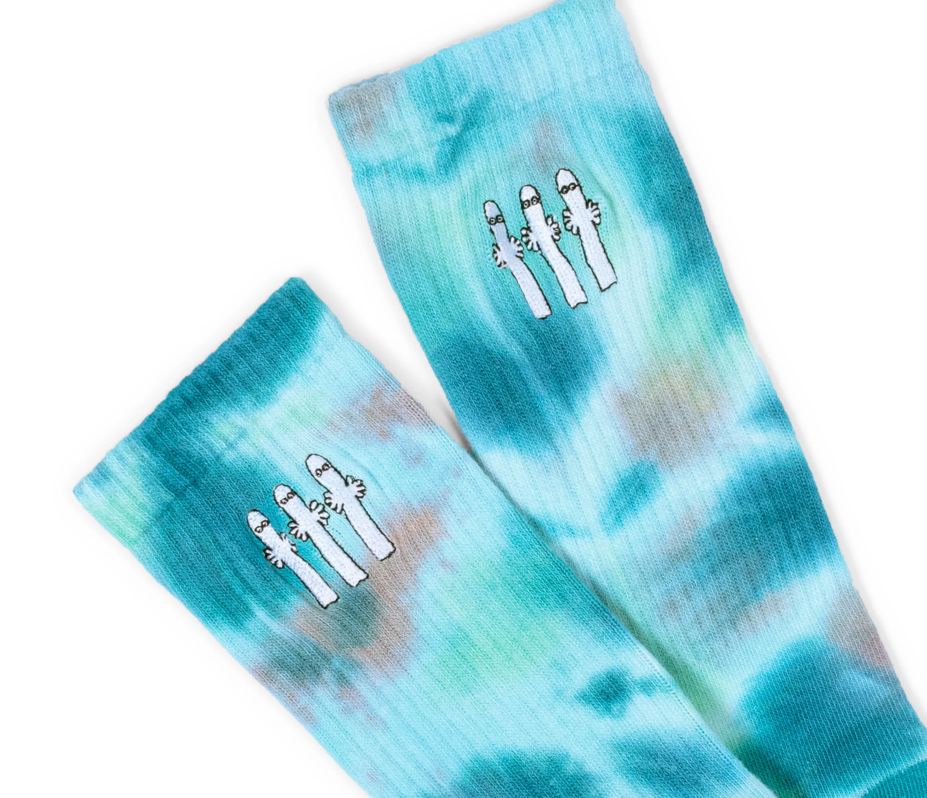 Hattifatteners Tie Dye Men Socks - Turquoise and Blue