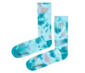 Hattifatteners Tie Dye Men Socks - Turquoise and Blue