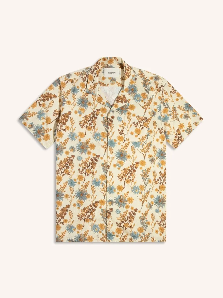 KESTIN CRAMMOND SHIRT IN ECRU THISTLE PRINT