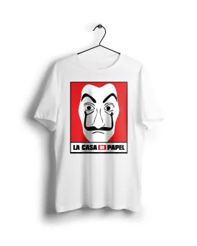 La Casa De Papel Mask - Digital Graphics Basic T-shirt White