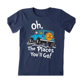 Life Is Good Women's Dr. Seuss Oh The Places You'll Go Crusher Tee - Darkest Blue