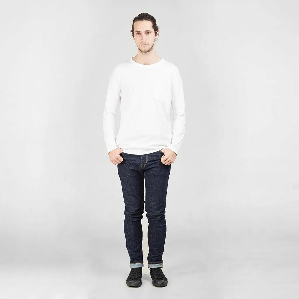 Long Sleeve Pocket T-Shirt | White