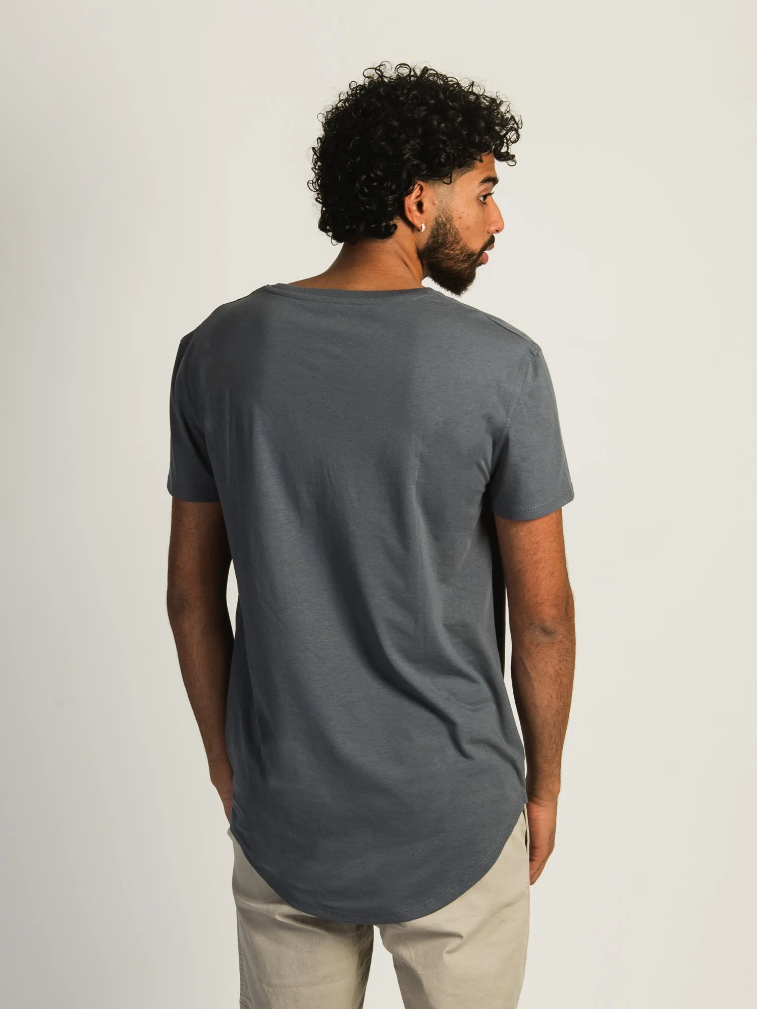 LONGLINE TEE - STEEL BLUE