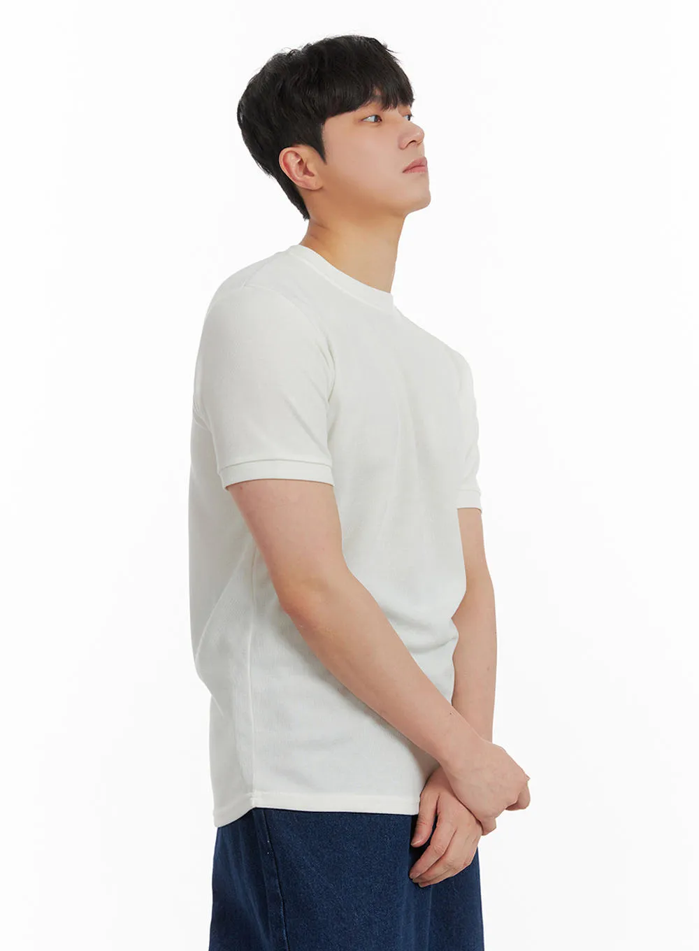 Men's Solid Basic T-Shirt IA402