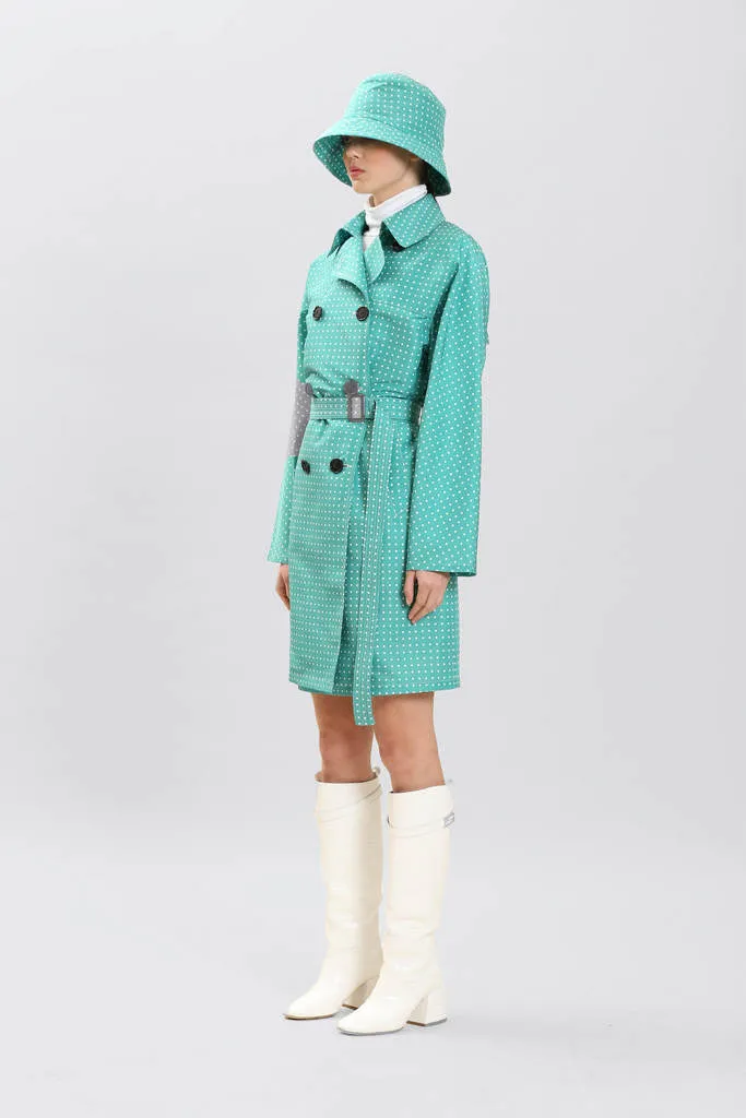 Microdot Raincoat Teal