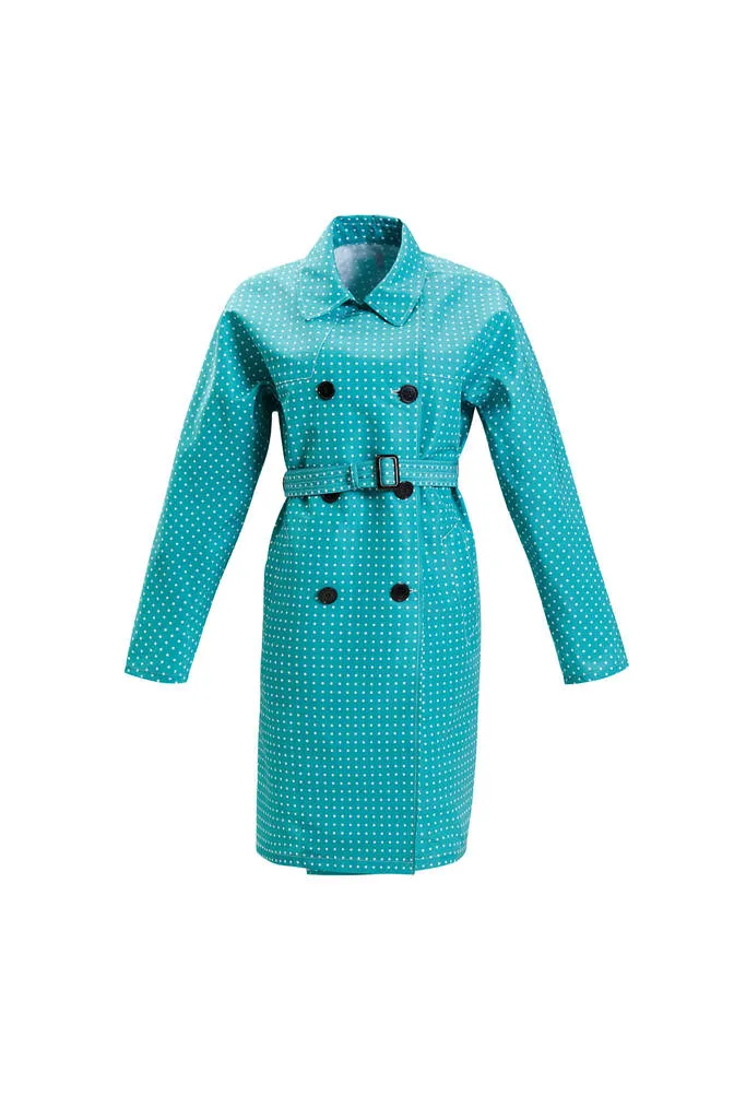 Microdot Raincoat Teal