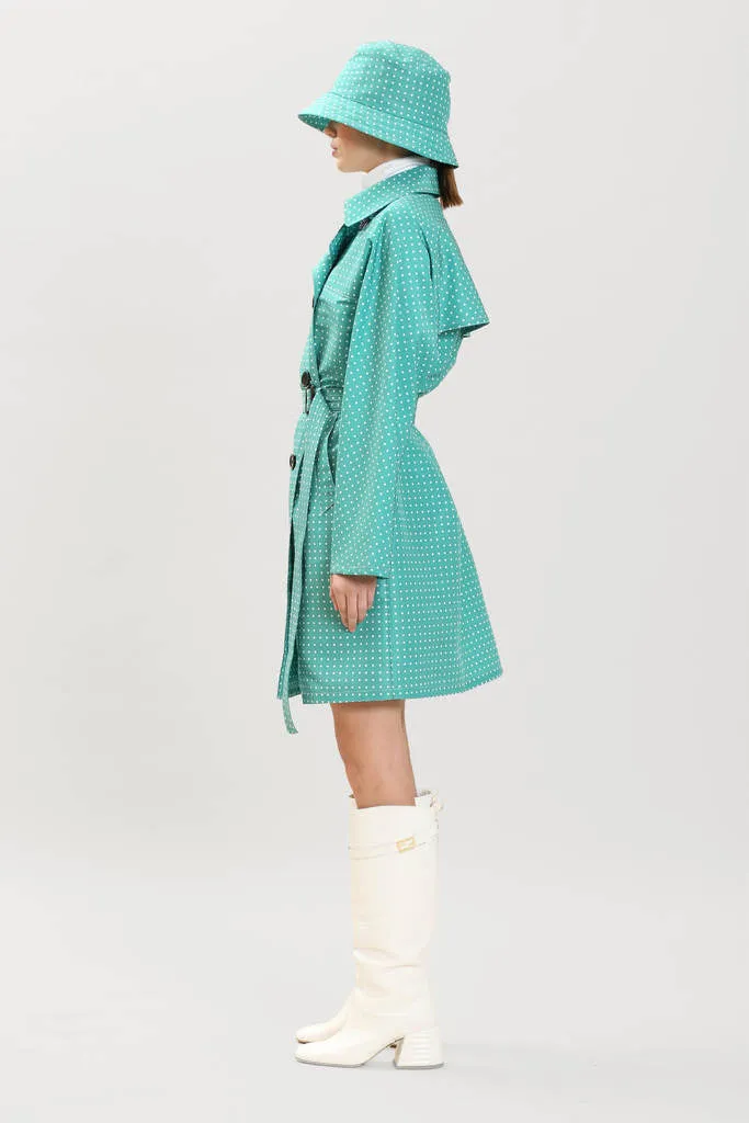 Microdot Raincoat Teal