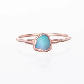 Mini Raw Australian Opal Ring in Yellow Gold