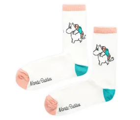 Moomintroll Camping Retro Men Socks - White