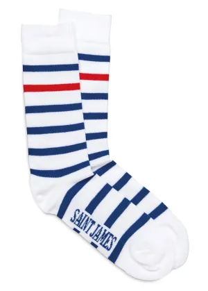 Naval striped socks - in cotton jersey (BLANC/GITANE/TULIPE)