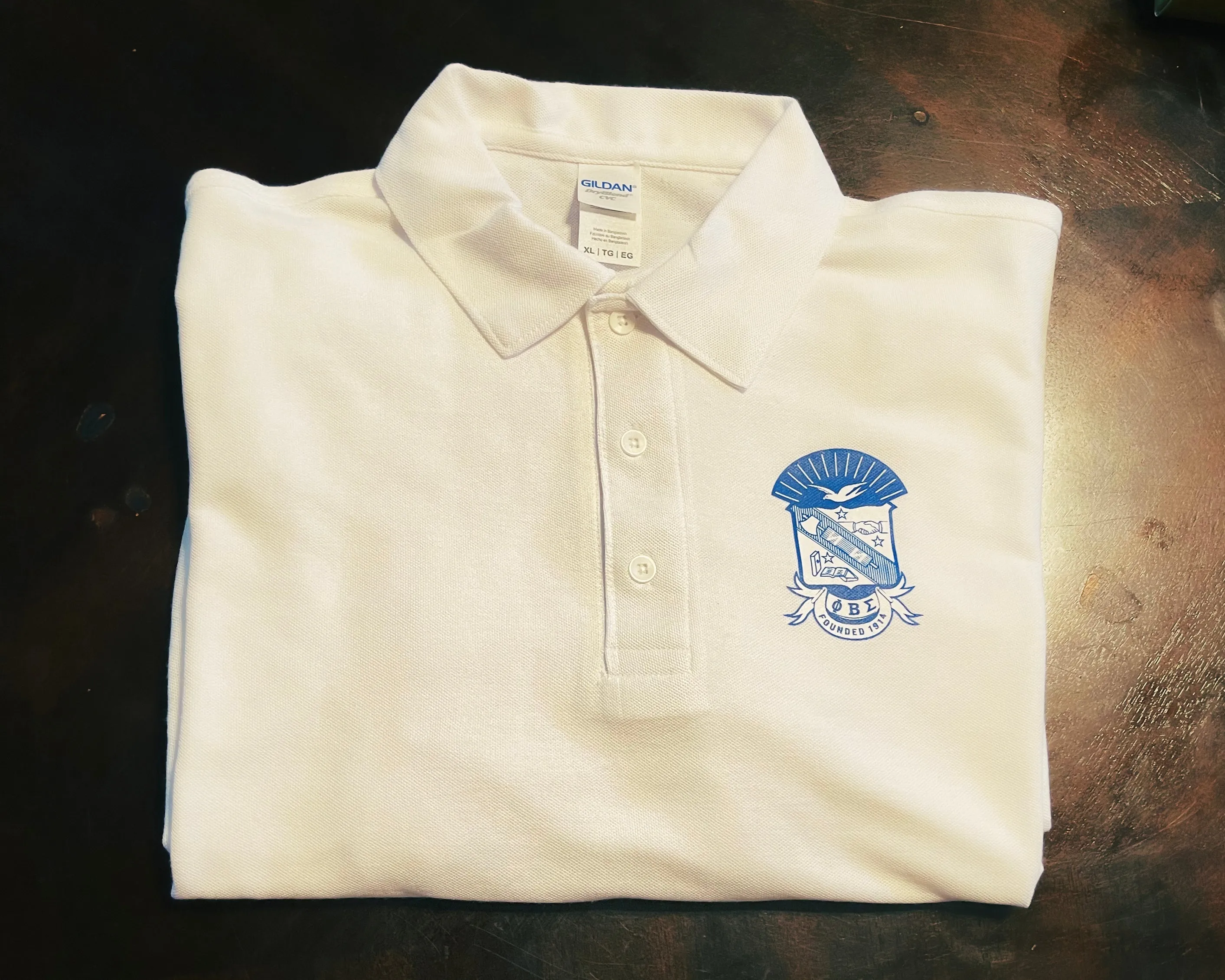 Phi Beta Sigma Polo White Shirt v2