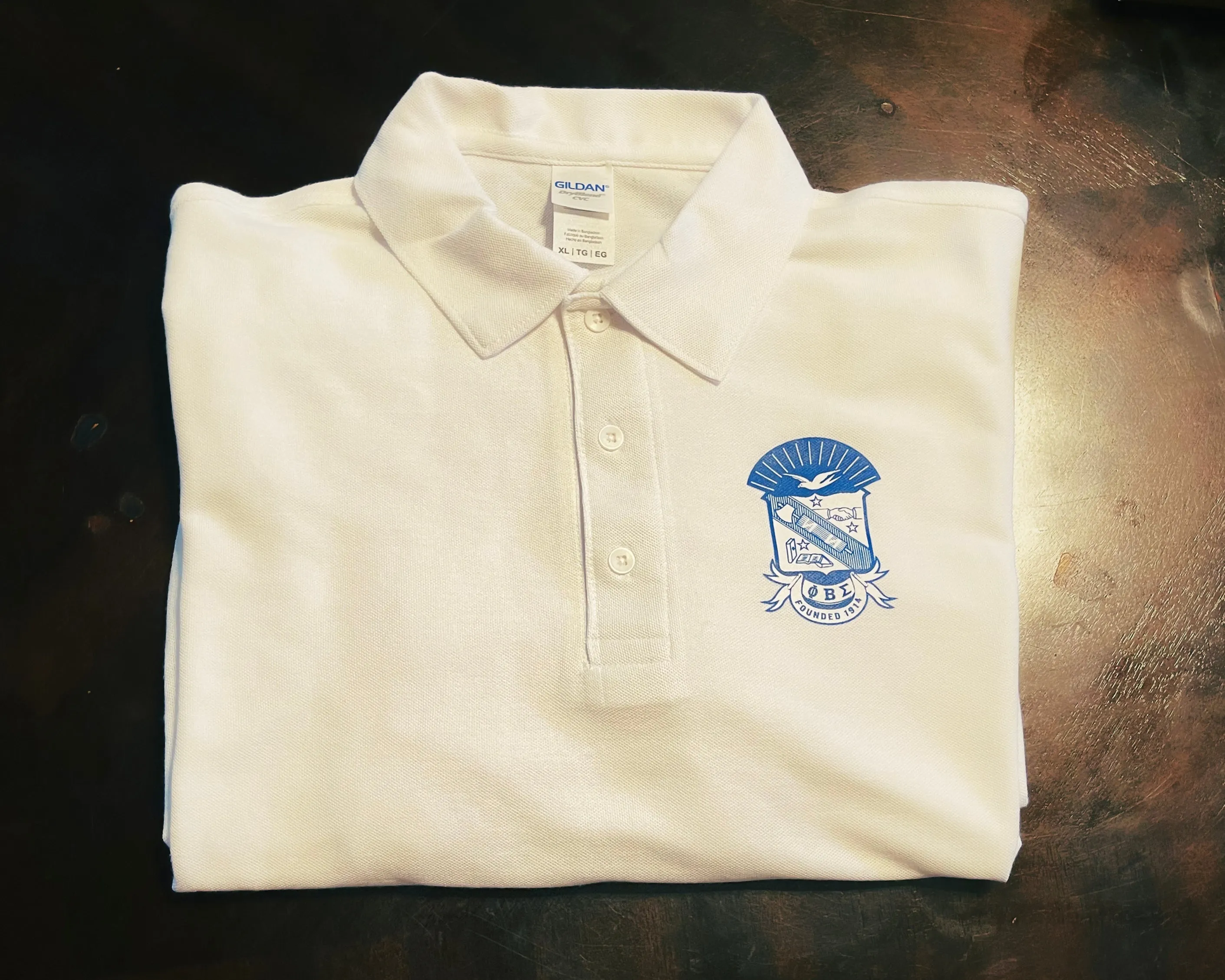 Phi Beta Sigma Polo White Shirt v2