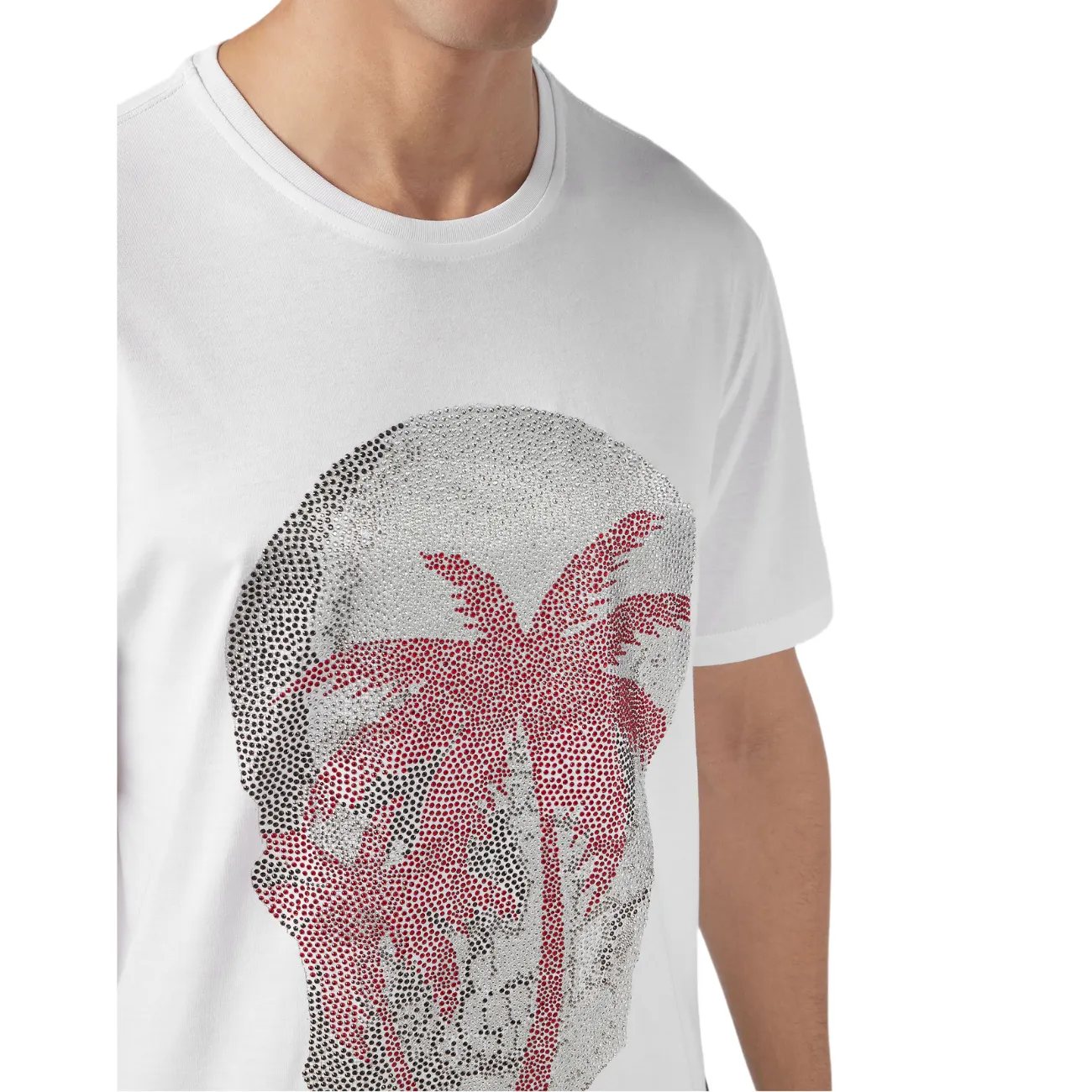 Philipp Plein Platinum Cut Round Neck Aloha Plein Men's T-Shirt