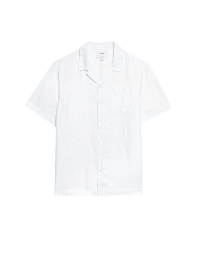 Pure Linen Cuban Collar Shirt