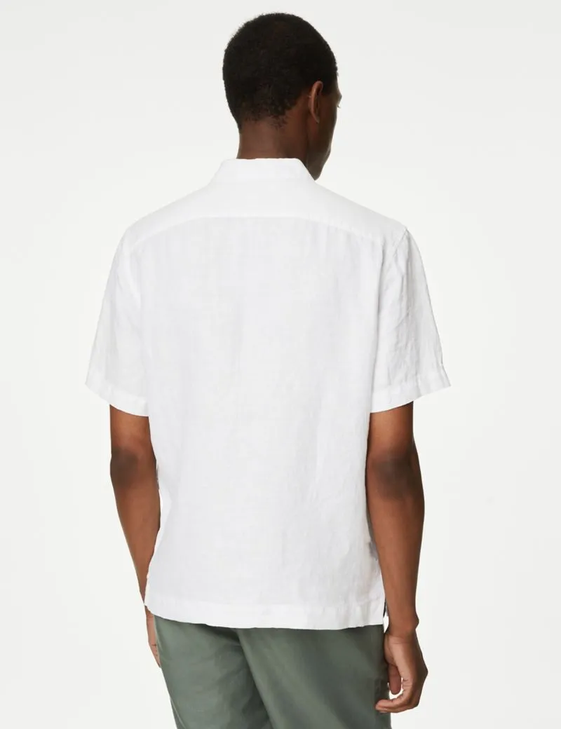 Pure Linen Cuban Collar Shirt