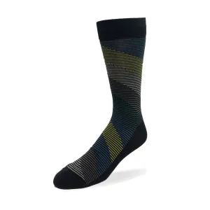 "Diagonal Stripe" Cotton Dress Sock by Point Zero - Large