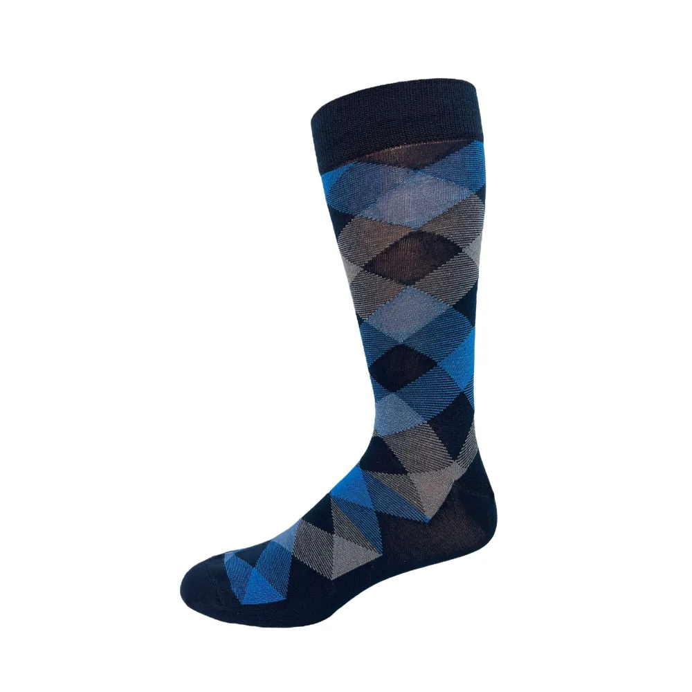 "Plaid" Pattern Bamboo Socks by Point Zero - Large