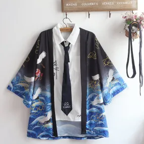 Red-Crowned Crane Printing Bathrobe AD12260