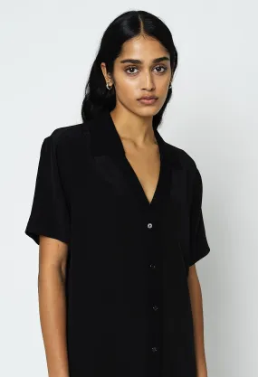 Silk Camp Shirt / Black