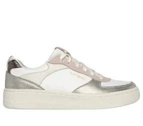 'Skechers' Women's Sport Court 92-Sheer Shine - White / Pink / Gold