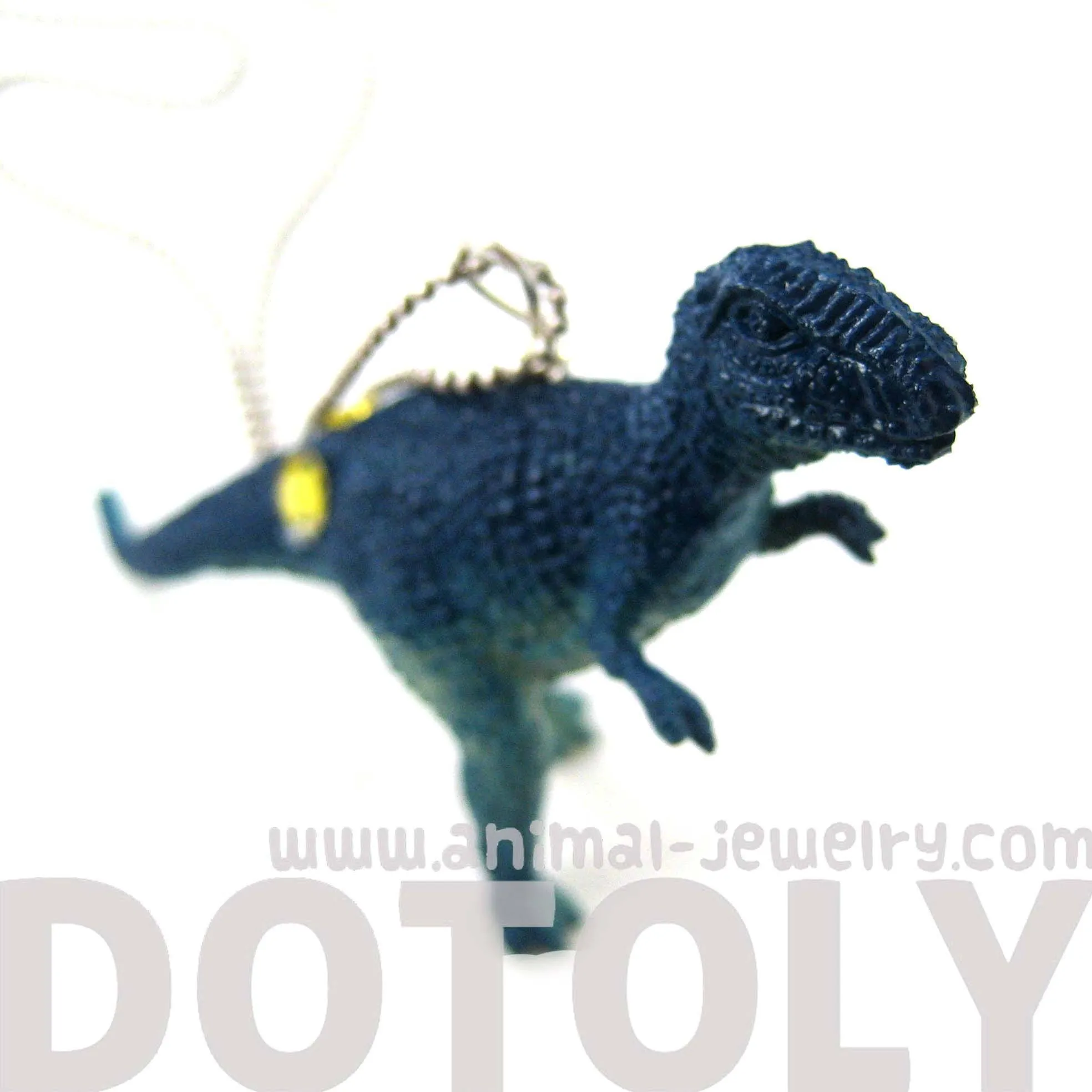 T-Rex Tyrannosaurus Dinosaur Shaped Pendant Necklace in Blue | Animal Jewelry