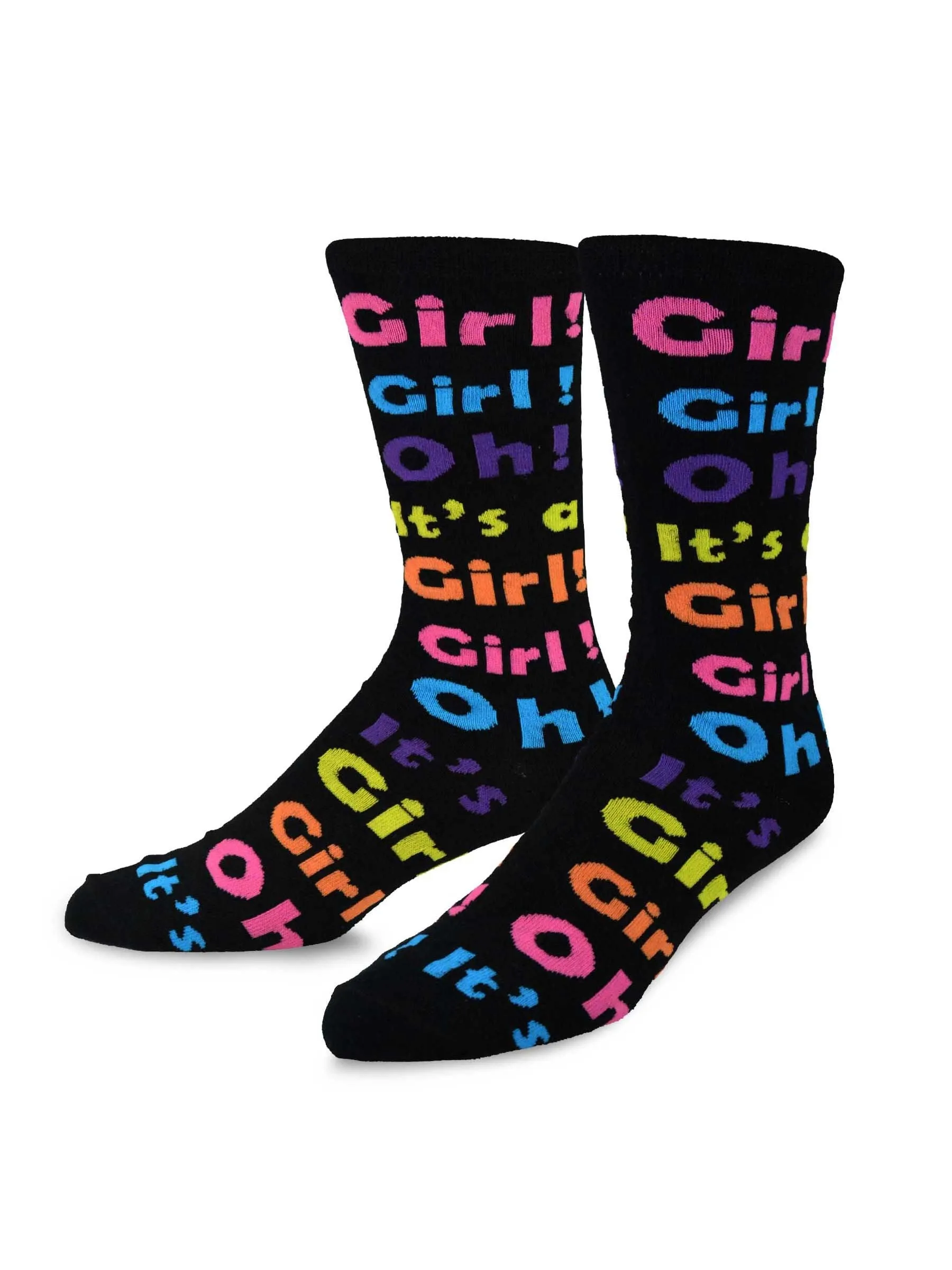 TeeHee Socks Men's Baby Shower Cotton Crew It's a Girl 3-Pack (10943)