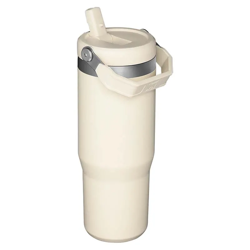 The 30oz IceFlow Flip Straw Tumbler in Cream