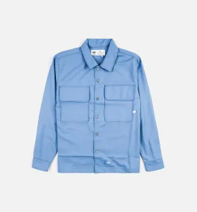 Twill Work Mens Long Sleeve Shirt - Blue