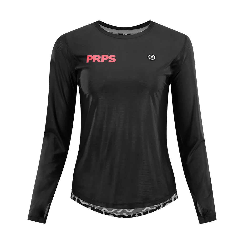 Women Long Sleeve Running Shirt Hypermesh ELITE (Black)