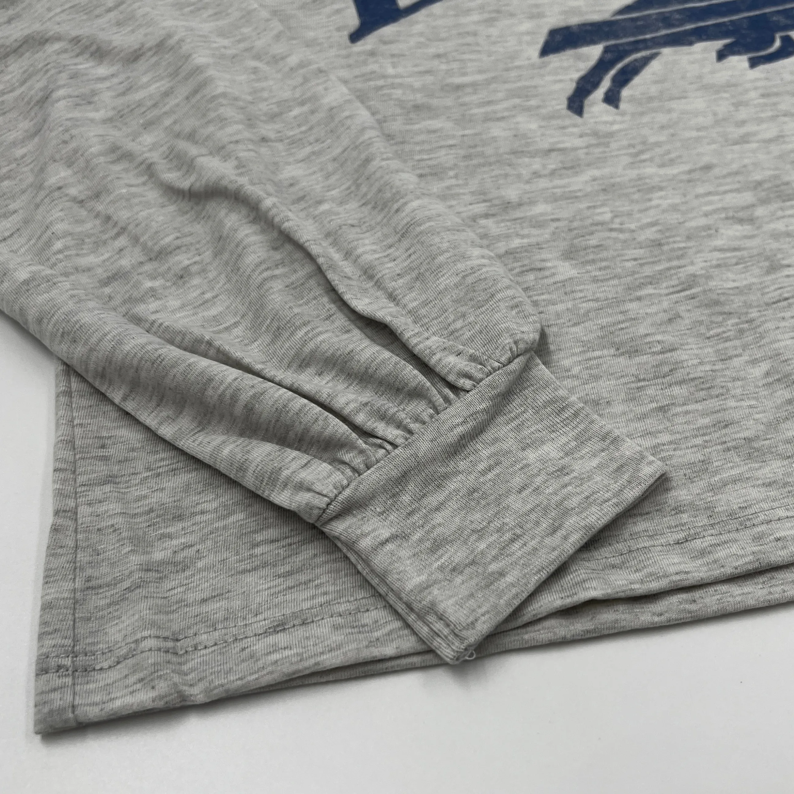 Women's '47 Brand Bills Cropped Gray with Blue Logo Long Sleeve